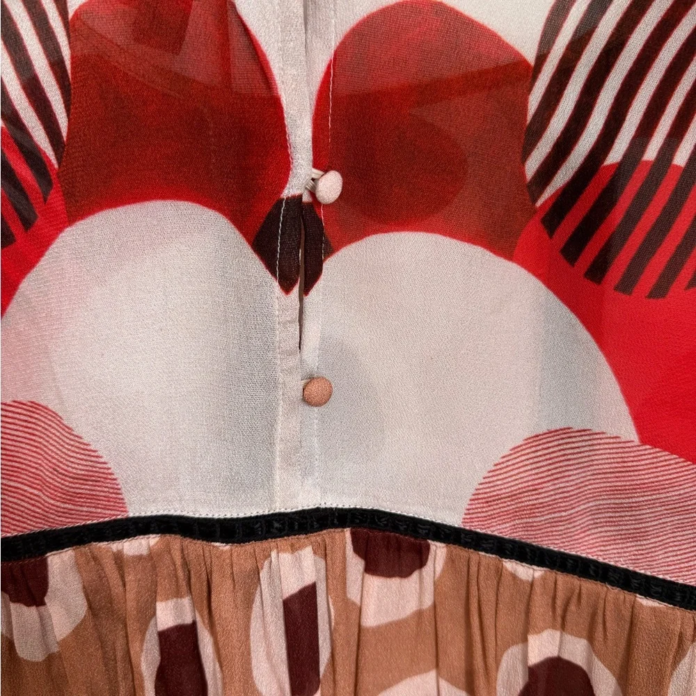 Anthropologie Bl-nk London Miranda Peasant Blouse in abstract print. Xxs. - Picture 7 of 7